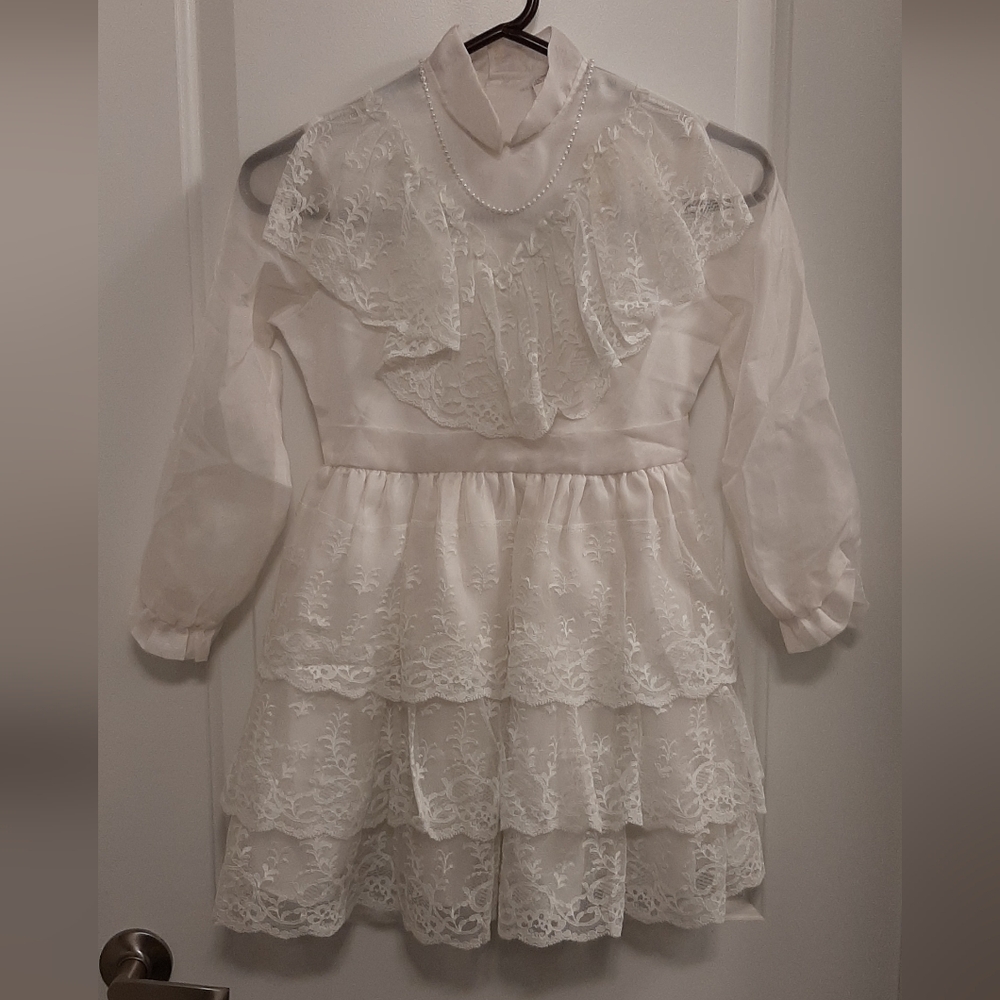 Vintage Union Made Little Girls Flower Girl Communion Dress Stockings Gloves Bow